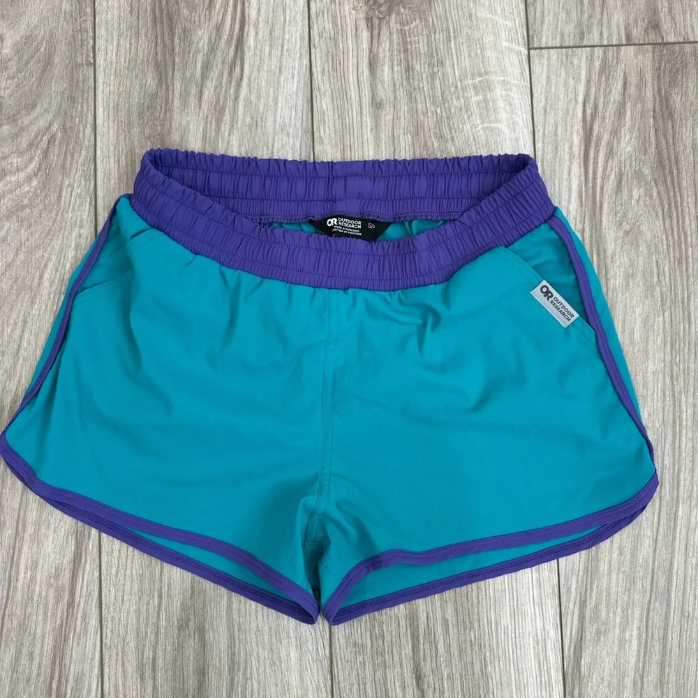 Outdoor Research Teal and Purple Athletic Shorts